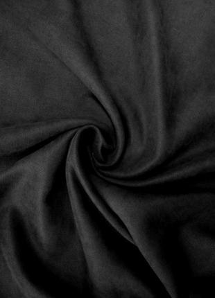 Портьерная ткань для штор канвас (микровелюр) черного цвета