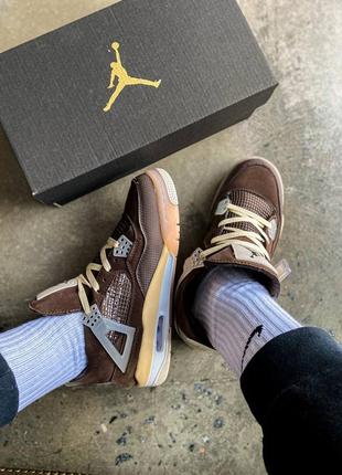 Nike air jordan 4 mid off white brown чоловічі кросівки найк джордан коричневі6 фото