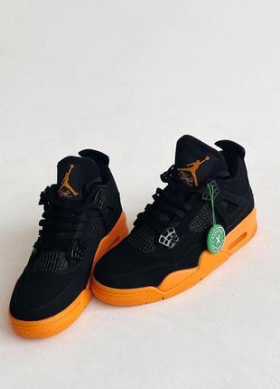 Nike jordan 4 шикарные мужские кроссовки найк джордан черные1 фото