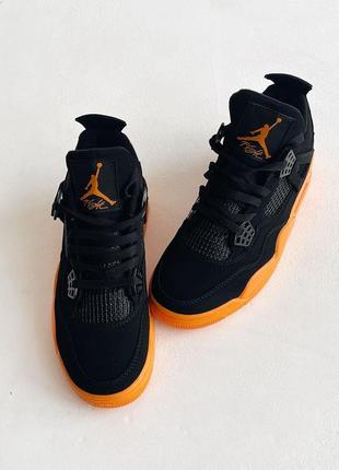 Nike jordan 4 шикарные мужские кроссовки найк джордан черные5 фото