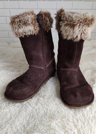 Замшевые сапоги, тёплые сапожки на девочку