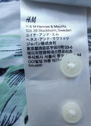 Рубашка  гавайская h&m regular fit cotton гавайка (l)7 фото