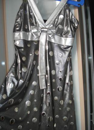 Обалденный серебристый сарафан платье женское 40 размер - l. carrokar. турция