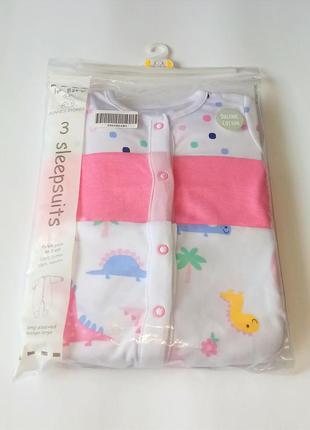 Шикарные слипики, 3 шт. в уп., dunnes, англия