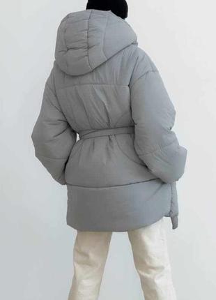 Стильная куртка в стиле zara оверсайз серая4 фото