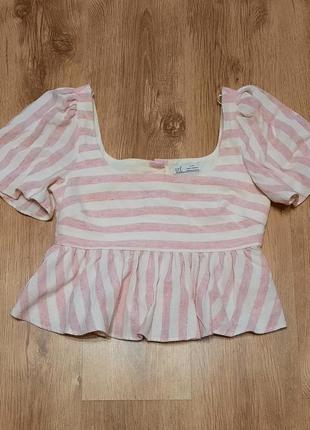 Блуза льняна zara trf collection розмір m