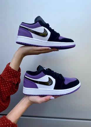 Nike air jordan 1 low purple женские кроссовки найк аир джордан