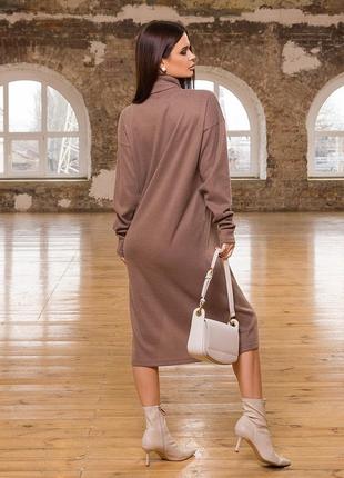 Ангорова сукня-гольф коричневого кольору3 фото