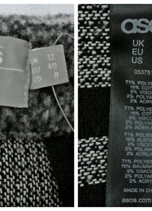 Стильная, модная, теплая юбка asos в клетку. размер uk12/eur40 (м/l).7 фото