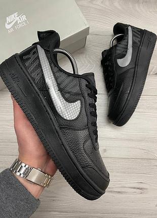 Nike air force чёрные (натуральная кожа)