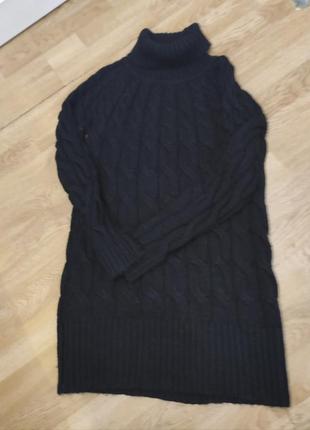 Черный свитер крупной вязки1 фото