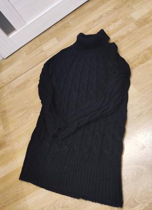 Чорний светр великої в'язки2 фото