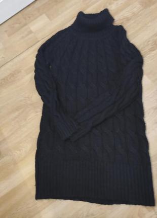 Черный свитер крупной вязки3 фото