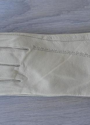 Женские демисезонные кожаные перчатки paizong (кофе с молоком)1 фото