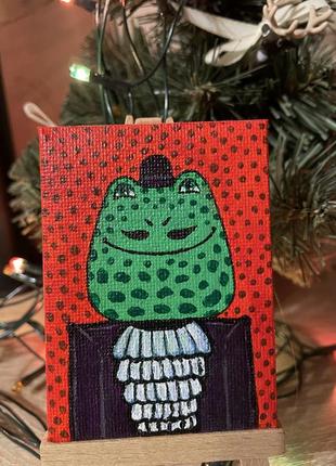 Мини картина мистер жабун + мольберт