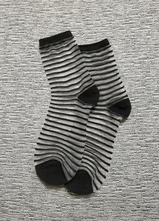 Фатиновые шкарпетки. шкарпетки в смужку1 фото