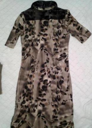 Сукня трикотажне в леопардовий принт.2 фото