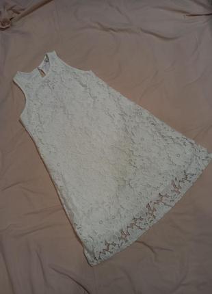 Красивое белое гипюровое платье сарафан3 фото
