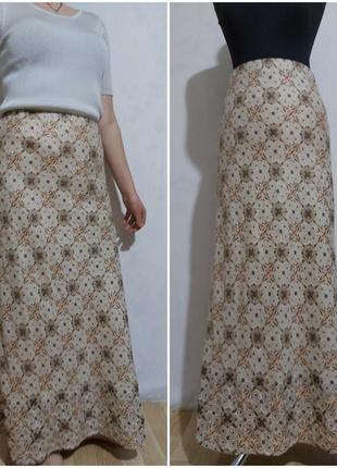 Винтажная льняная(100%-лен) юбка  макси laura ashley