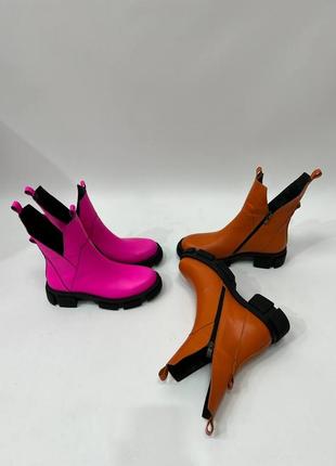 Эксклюзивные ботинки из натуральной итальянской кожи фуксия