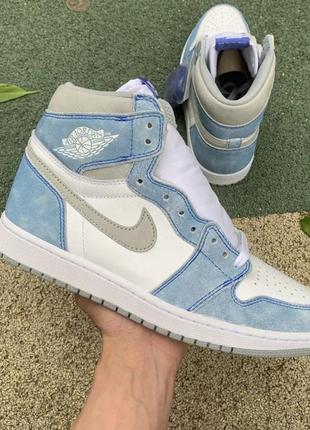 Кроссовки nike air jordan 1 retro high og hyper royal найк аир джордан хипер роял aj1 высокие джорданы ретро