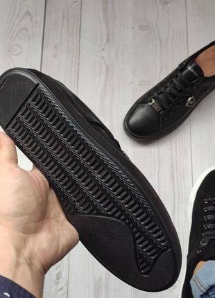 Чоловічі кеди чорні шкіряні плетені （з натуральної шкіри чорного кольору）весна,осінь