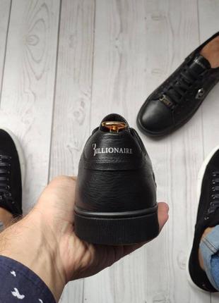 Чоловічі кеди чорні шкіряні плетені （з натуральної шкіри чорного кольору）весна,осінь