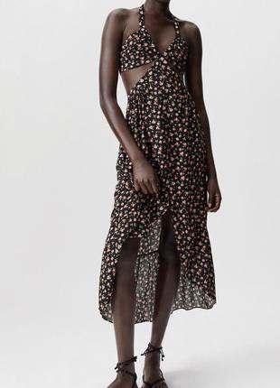 Zara довге квіткове плаття сарафан