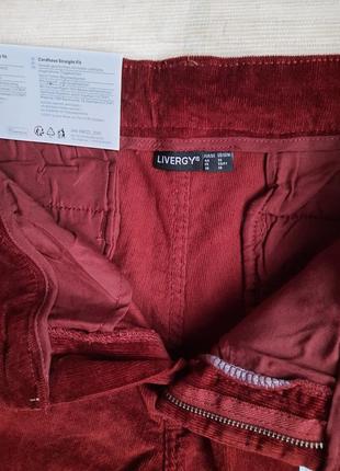 Вельветові штани в бордовому кольорі livergy10 фото