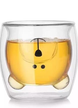 Стакан c двойными стенками двойным дном мишка 250 ml cup001
