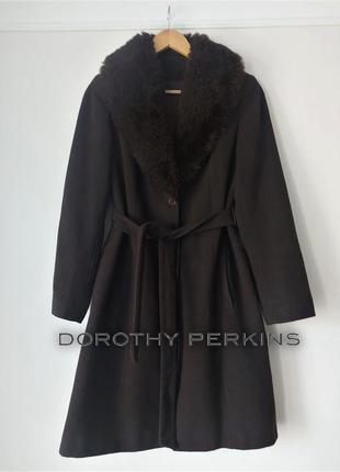Шыкарное стильное коричневое пальто в идеальном состоянии 🖤dorothy perkins🖤
