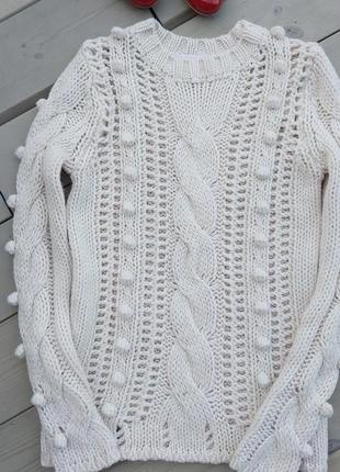🤍 шикарний зимний свитр,шерсть, женская белая зимняя кофта, италия10 фото