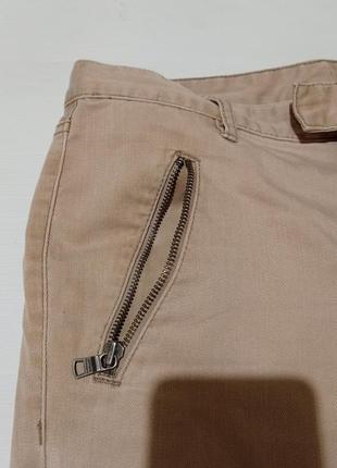 Бежевые штаны armani exchange с молниями брюки джинсы4 фото