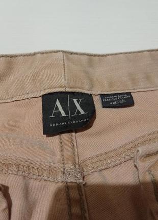 Бежевые штаны armani exchange с молниями брюки джинсы5 фото