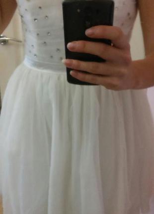 Продам платье белое пышное jane norman m-l, выпускное, свадебное, пачка2 фото