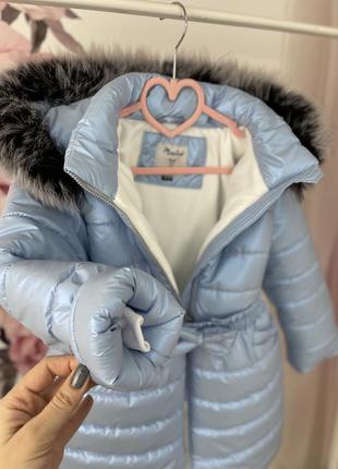 Зимове пальто з натуральним хутром до -30 морозу на флісі2 фото