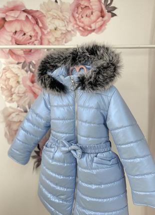 Зимове пальто з натуральним хутром до -30 морозу на флісі4 фото
