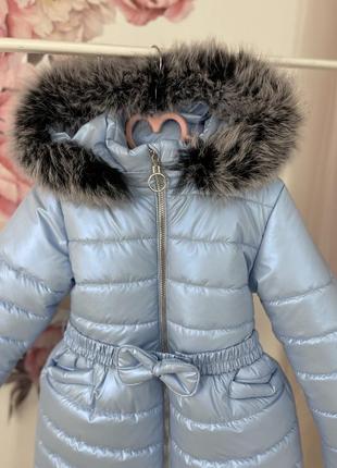 Зимове пальто з натуральним хутром до -30 морозу на флісі5 фото