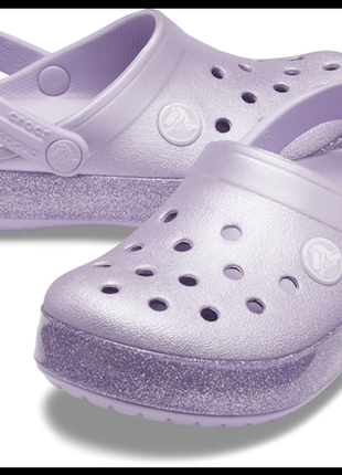 Аквашузы crocs crocband glitter clog для самых маленьких с4