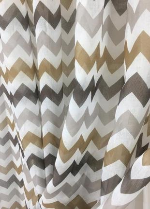 Тюль кристалон бело-коричневого цвета с рисунком