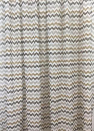 Тюль кристалон бело-коричневого цвета с рисунком