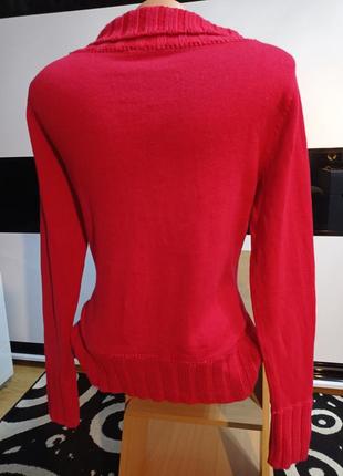 Червоний светр,кофта з хомутом.2 фото