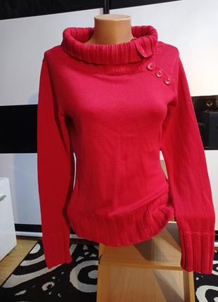 Красный свитер,кофта с хомутом.