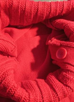 Красный свитер,кофта с хомутом.6 фото