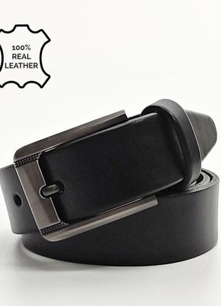 Ремень брючный классический черный 3,5см