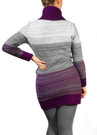 Тепле в'язане плаття-светр з коміром-хомутом3 фото