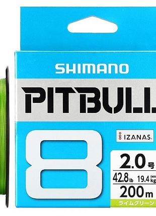 Шнур рыболовный  shimano pitbull  x8 200m #0.8 0.148mm 8.3kg