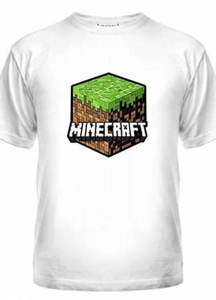 Футболка с логотипом майнкрафт, minecraft logo