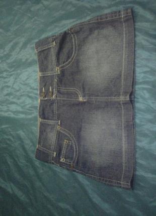 Джинсовая хлопковая мини юбка