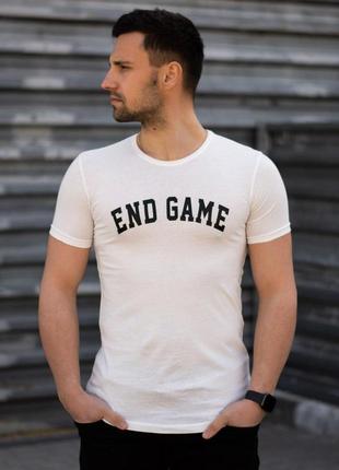 Мужская белая футболка end game (2 цвета)
